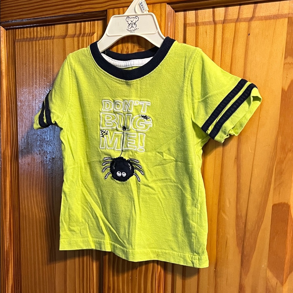 Jumping Beans Neon Green T-Shirt with Spider Graphic Size 18 months